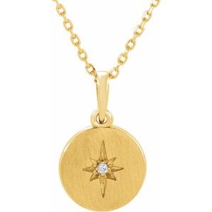 .01 Ct Natural Diamond Star Necklace