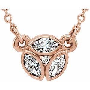 14K Rose 1/5 CTW Natural Diamond 16-18″ Necklace