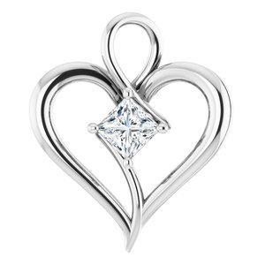 3/8 Ct Natural Diamond Heart Pendant