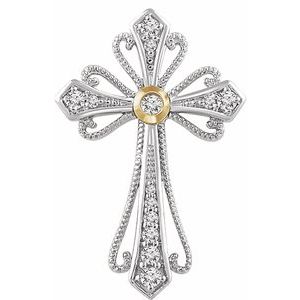 1/6 Ctw Natural Diamond Cross Pendant