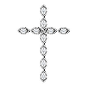 1/10 Ctw Natural Diamond Cross Pendant