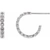 Platinum 1.5 mm Round Bezel-Set 11.1 mm Hoop Earring Mounting