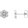 14K White 1/4 CTW Natural Diamond Cluster Earrings