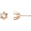 14K Rose 5 mm Round 6-Prong Stud Earring Mounting