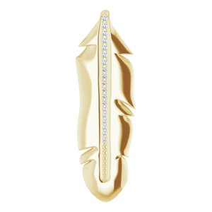 14K Yellow .06 CTW Natural Diamond Feather Pendant