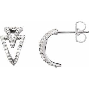 1/4 Ctw Natural Diamond Geometric Earrings