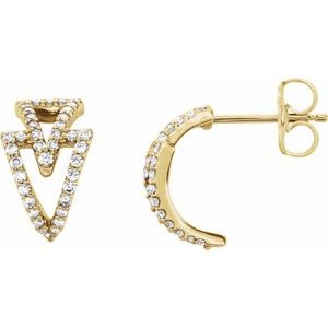 1/4 Ctw Natural Diamond Geometric Earrings