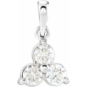 5/8 Ctw Natural Diamond 3-Stone Pendant