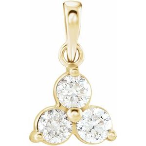 5/8 Ctw Natural Diamond 3-Stone Pendant