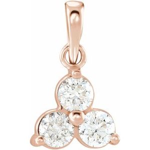 5/8 Ctw Natural Diamond 3-Stone Pendant