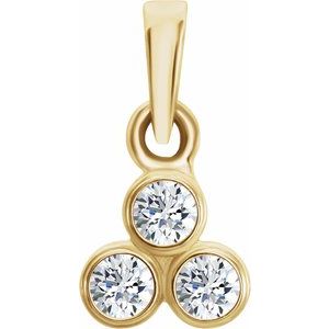 1/10 Ctw Natural Diamond 3-Stone Pendant