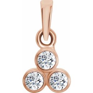 1/10 Ctw Natural Diamond 3-Stone Pendant