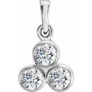 1/4 Ctw Natural Diamond 3-Stone Pendant