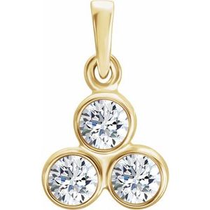 1/4 Ctw Natural Diamond 3-Stone Pendant