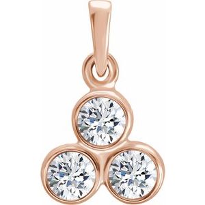 1/4 Ctw Natural Diamond 3-Stone Pendant