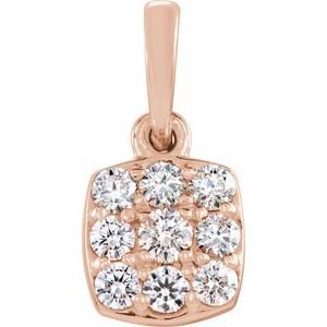 1/4 Ctw Natural Diamond Cluster Pendant