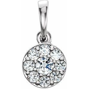 Platinum 1/4 CTW Natural Diamond Cluster Pendant