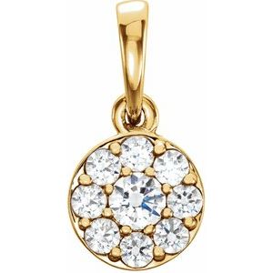 1/4 Ctw Natural Diamond Cluster Pendant