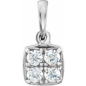 14K White 1/4 CTW Natural Diamond Pendant