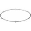 Sterling Silver 2.2 mm Round Bezel-Set Bangle 8″ Bracelet Mounting