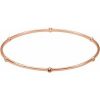 14K Rose 2.2 mm Round Bezel-Set Bangle 8″ Bracelet Mounting