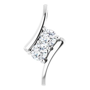 1/2 Ctw Natural Diamond 2-Stone Pendant