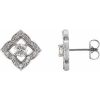 Platinum 3/4 CTW Natural Diamond Halo-Style Clover Earrings