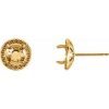 14K Yellow 5 mm Round Halo-Style Earring Mounting