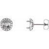 Platinum 5 mm Round 1/8 CTW Natural Diamond Semi-Set Halo-Style Earrings