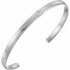 Sterling Silver 1/10 CT Natural Diamond Cuff 6″ Bracelet