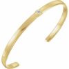 14K Yellow 1/10 CT Natural Diamond Cuff 6″ Bracelet