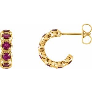 Lab-Grown Ruby Hoop Earrings