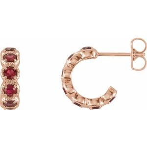 Lab-Grown Ruby Hoop Earrings