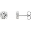 Sterling Silver 1/2 CTW Natural Diamond Cluster Earrings