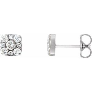 1/2 Ctw Natural Diamond Cluster Earrings