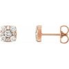 14K Rose 1/2 CTW Natural Diamond Cluster Earrings