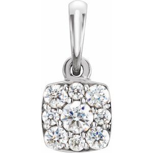 Platinum 1/4 CTW Natural Diamond Cluster Pendant