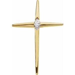 Natural Diamond Cross Pendant