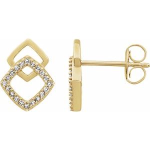 1/10 Ctw Natural Diamond Geometric Earrings