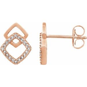 1/10 Ctw Natural Diamond Geometric Earrings