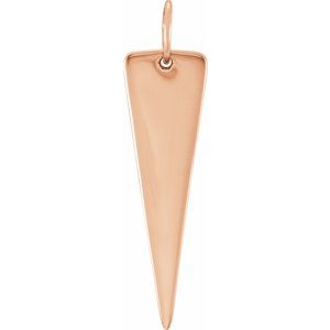 14K Rose Triangle Pendant