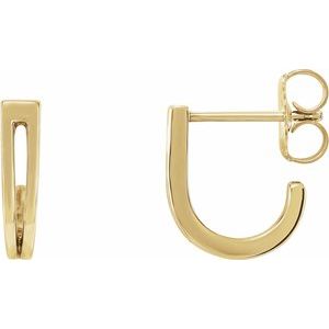 Geometric J-Hoop Earrings