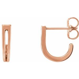 Geometric J-Hoop Earrings