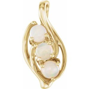 Natural White Opal 3-Stone Pendant