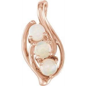 Natural White Opal 3-Stone Pendant