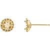 14K Yellow 5 mm Round Halo-Style Earring Mounting