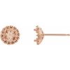 14K Rose 4.5 mm Round Halo-Style Earring Mounting