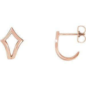 Geometric J-Hoop Earrings