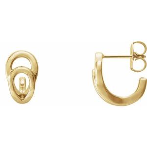 Geometric J-Hoop Earrings