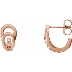 Geometric J-Hoop Earrings